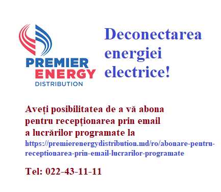 Deconectarea energiei electrice pe 16, 17 și 18 mai 2022! Primăria comunei Stăuceni informează despre deconectarea plani... - Primăria comunei Stăuceni