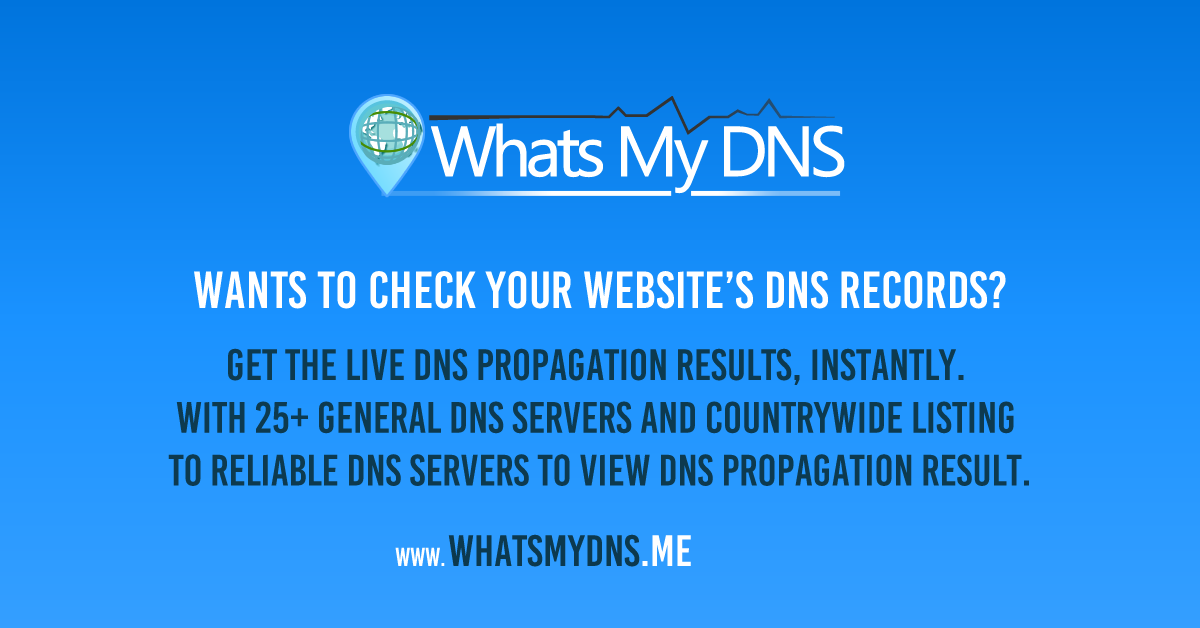 Check DNS Propagation Worldwide - WhatsMyDNS