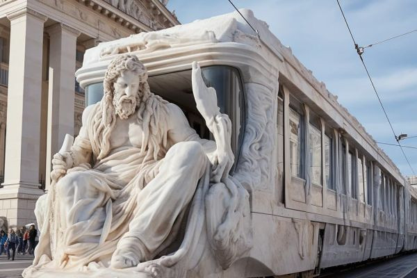 Neuroset presented how trams in Ancient Greece could look like. | Iuve
